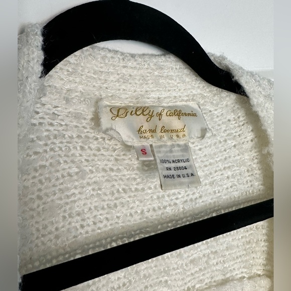 Vintage 70s 80s Lilly of California Hand Loomed Bouclé Knit Cardigan - Fits S-L - Picture 2 of 10